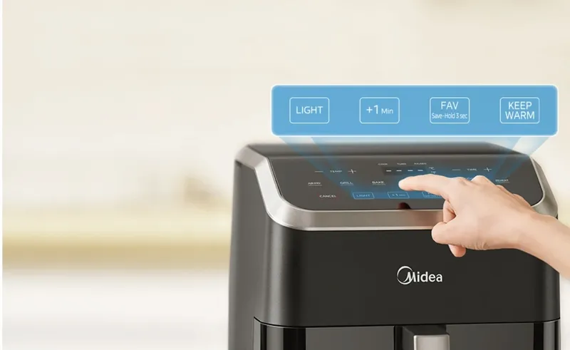 MIDEA Airfryer 5L HeatXpress 90% Minder Olie — foto 8