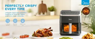 MIDEA Airfryer 5L HeatXpress 90% Minder Olie — miniatuur 2