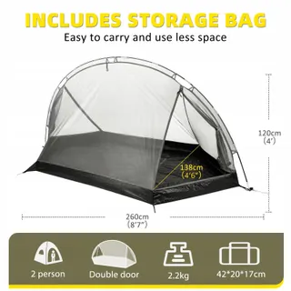 FORCEATT Tent 1/2 Personen Licht Waterdicht Snelle Montage Camping — miniatuur 2