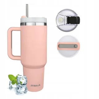 SIMPLE MODERN Thermosbeker Met Handvat En Rietje RVS 1180ml Blush — miniatuur 9