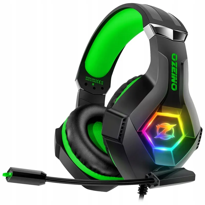 OZEINO Bekabelde Gaming Headset Microfoon 3D Geluid RGB — foto 1