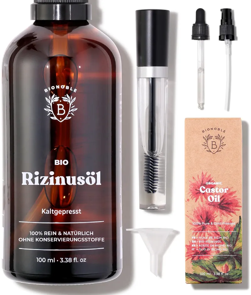 BIONOBLE Ricinusolie Bio 100ml Natuurlijk Haar Wimpers Wenkbrauwen Nagels — foto 1