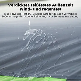 PEIRHW Tipi Tent 4 Personen Groot Waterdicht 3000mm Afneembare Bodem — miniatuur 8