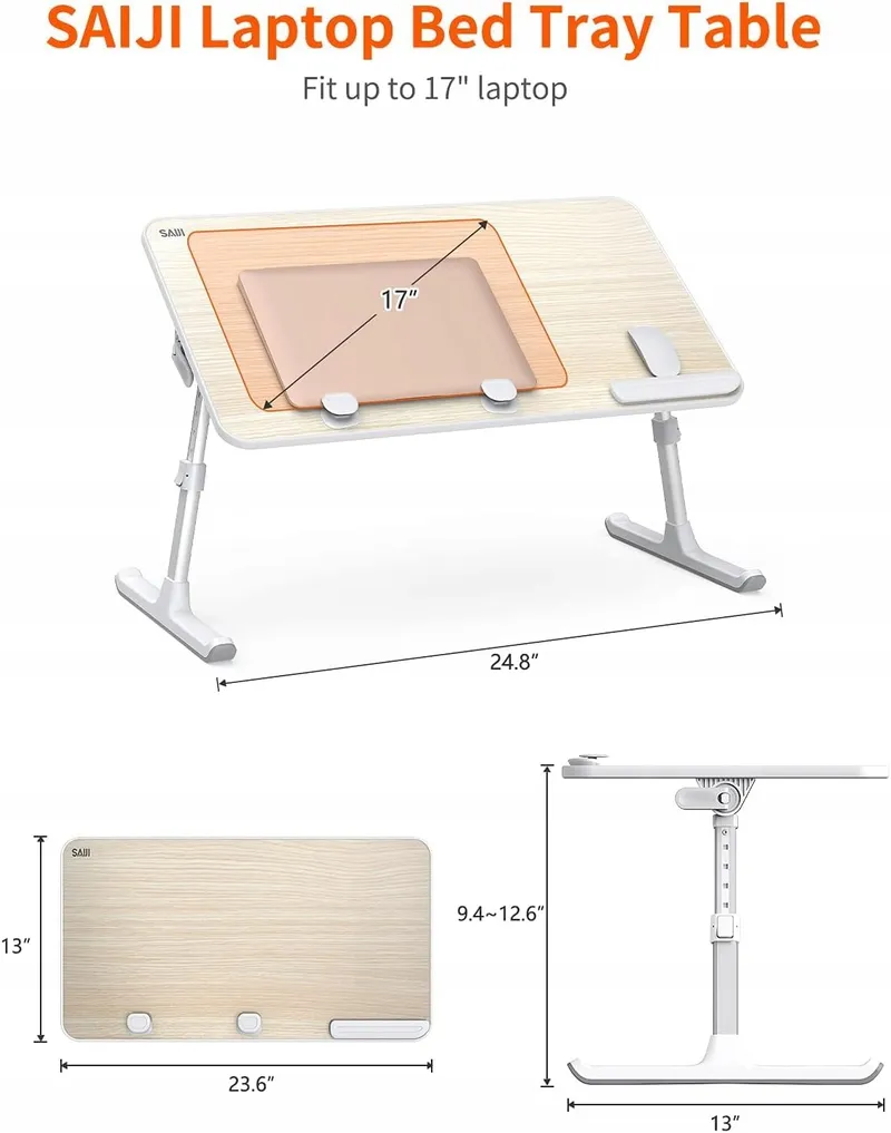 SAIJI Laptoptafel Standaard Verstelbaar Bed Bank Bureau — foto 8