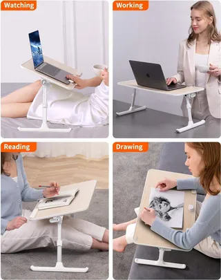SAIJI Laptoptafel Standaard Verstelbaar Bed Bank Bureau — miniatuur 9