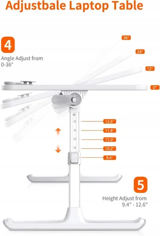 SAIJI Laptoptafel Standaard Verstelbaar Bed Bank Bureau — miniatuur 6