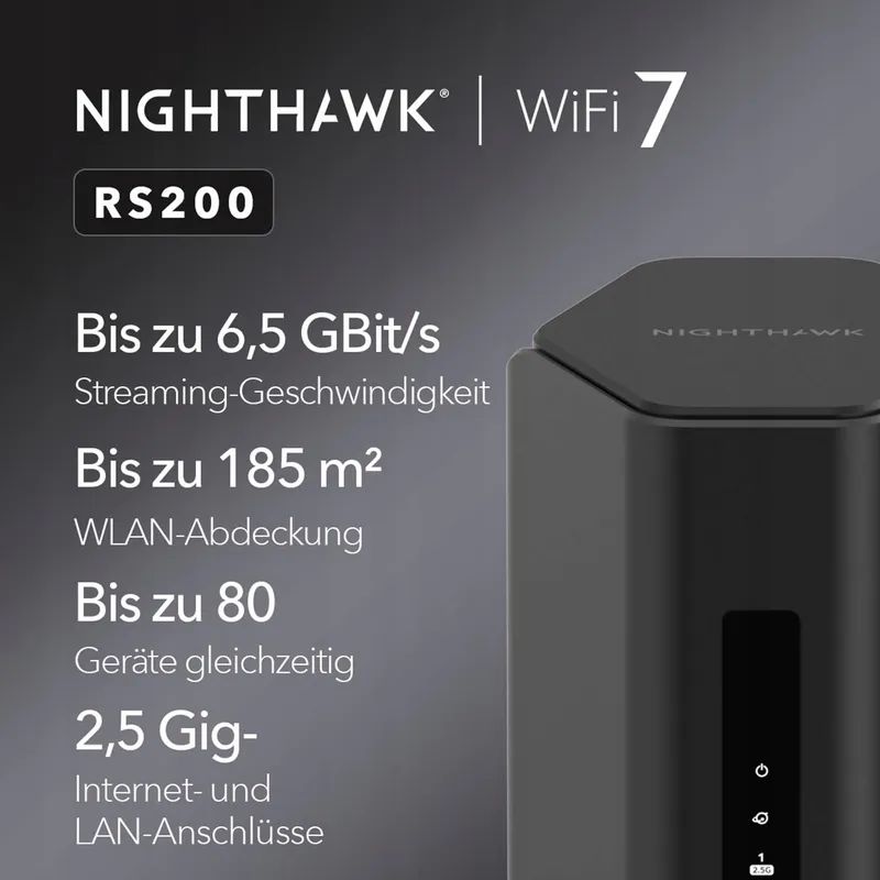 NETGEAR Nighthawk RS200 Dualband WiFi 7 Router BE6500 185m2 — foto 2