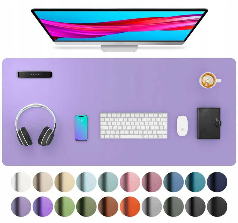 AOTHIA Bureau-onderlegger Leer Antislip 91x43cm Lavendel — foto 1