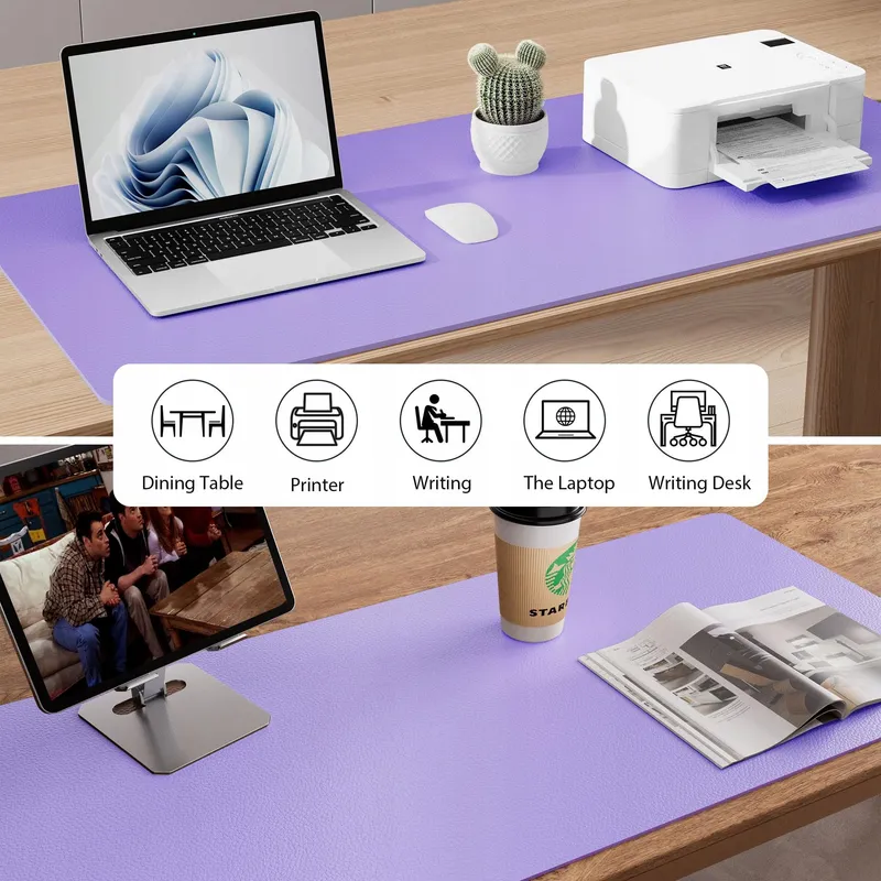 AOTHIA Bureau-onderlegger Leer Antislip 91x43cm Lavendel — foto 7