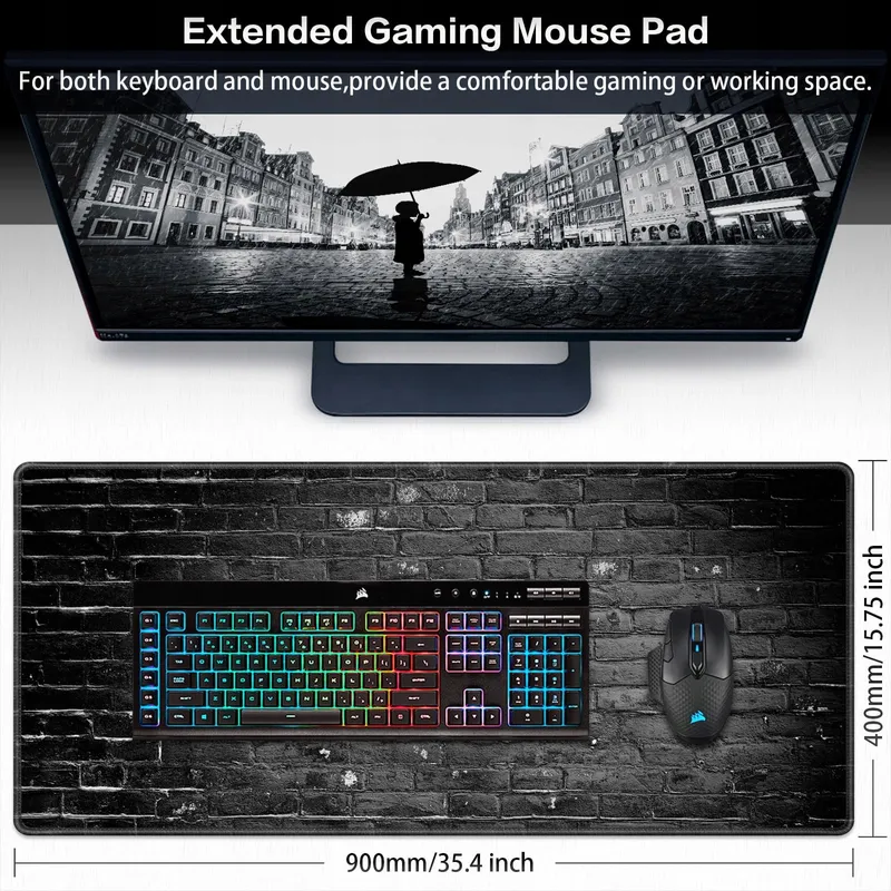 ABETCABE XXL Zwarte Gaming Muismat Antislip 900x400mm — foto 7