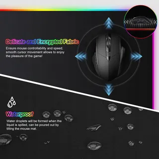 RGB Gaming Muismat 900x400mm XXL 14 Modi Waterdicht — miniatuur 7