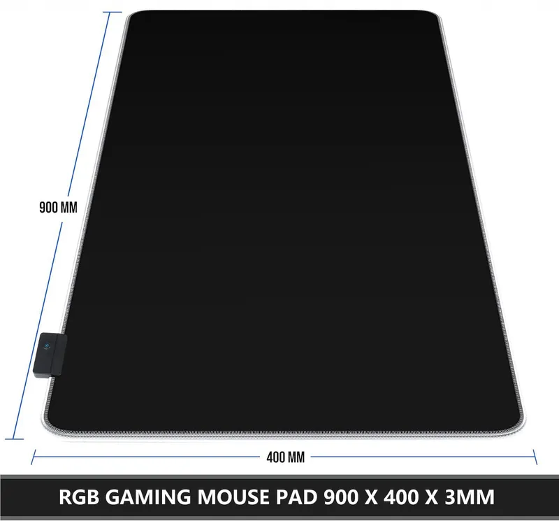 RGB Gaming Muismat 900x400mm XXL 14 Modi Waterdicht — foto 1