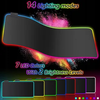 RGB Gaming Muismat 900x400mm XXL 14 Modi Waterdicht — miniatuur 3