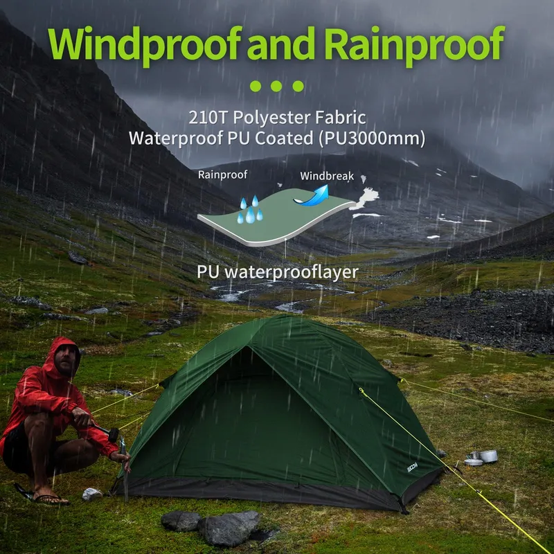 JAICOM Ultralichte Tent 2 Personen Waterdicht Camping — foto 5
