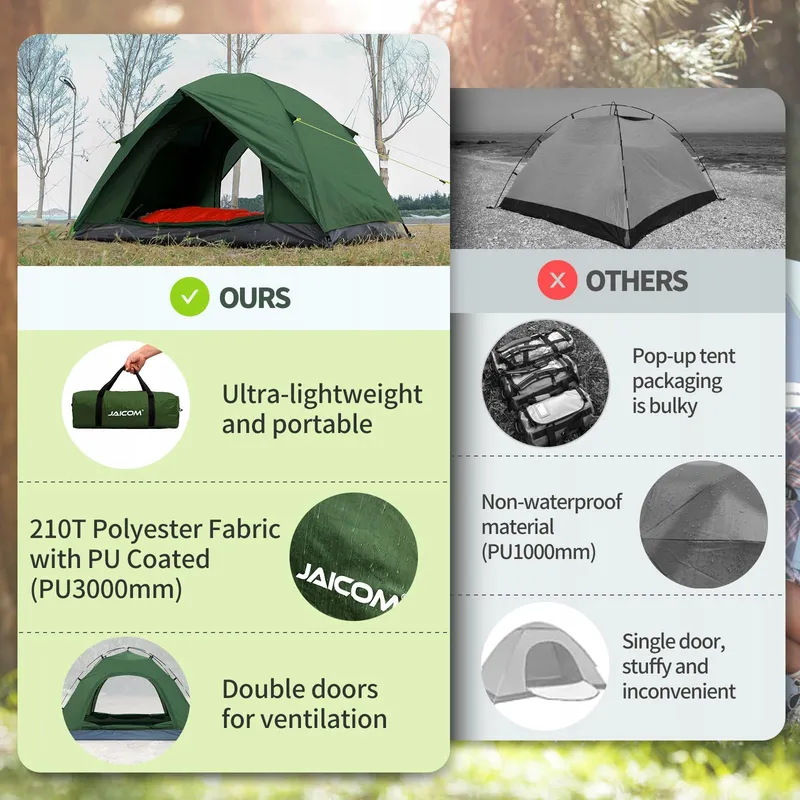 JAICOM Ultralichte Tent 2 Personen Waterdicht Camping — foto 4
