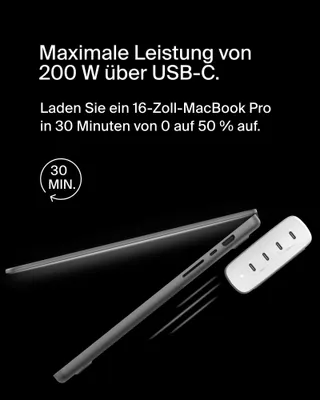 BELKIN BoostCharge Pro USB-C GaN Oplader 4-Poorts 200W Snelladen — miniatuur 3