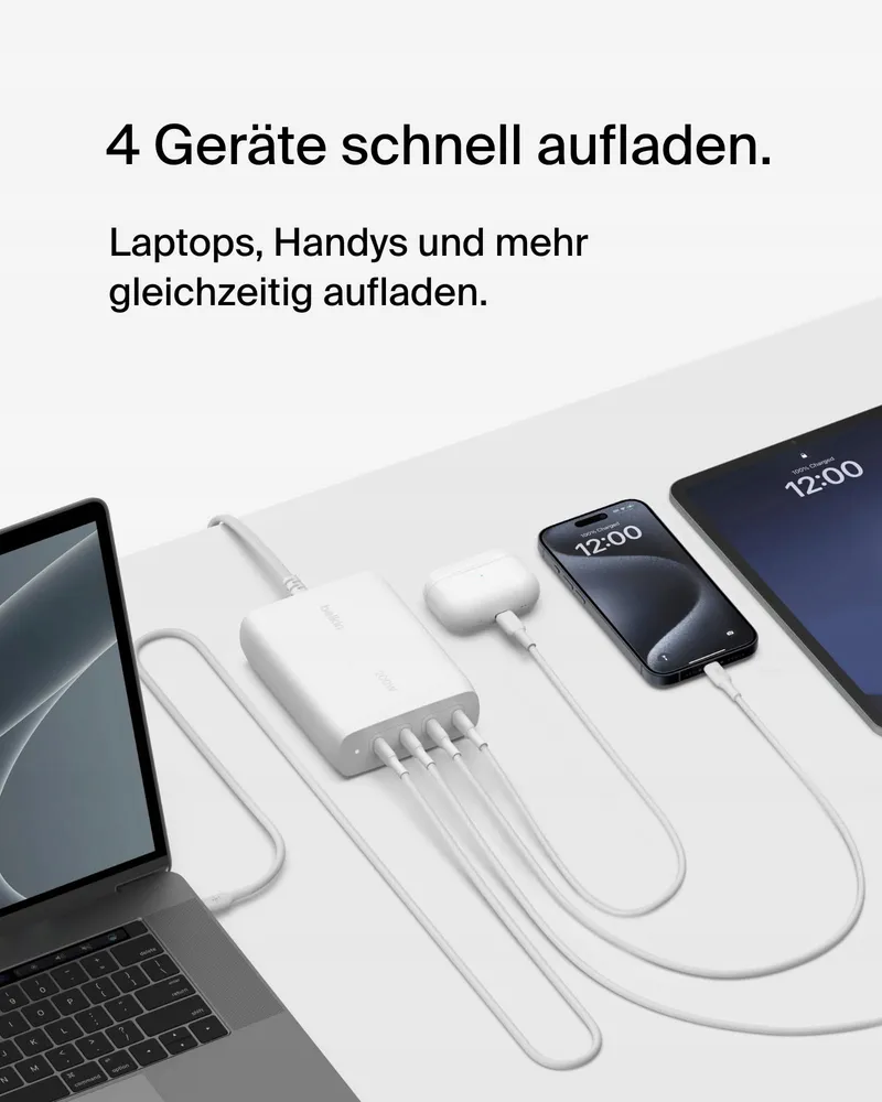 BELKIN BoostCharge Pro USB-C GaN Oplader 4-Poorts 200W Snelladen — foto 2