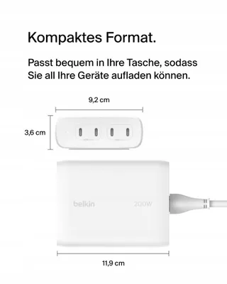BELKIN BoostCharge Pro USB-C GaN Oplader 4-Poorts 200W Snelladen — miniatuur 7