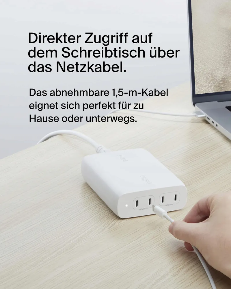 BELKIN BoostCharge Pro USB-C GaN Oplader 4-Poorts 200W Snelladen — foto 4