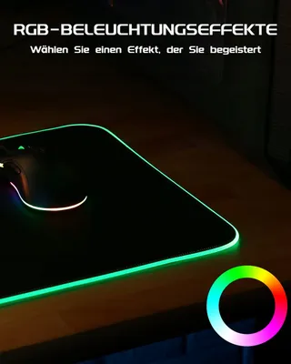 EASEMO Gaming Muismat XXL RGB 7 Kleuren Waterdicht Antislip — miniatuur 2