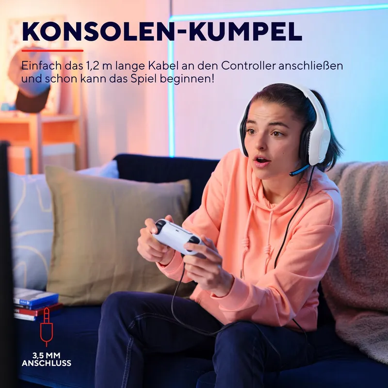 TRUST GAMING GXT 415PS Zirox Headset PS5 50mm Mic Wit — foto 4