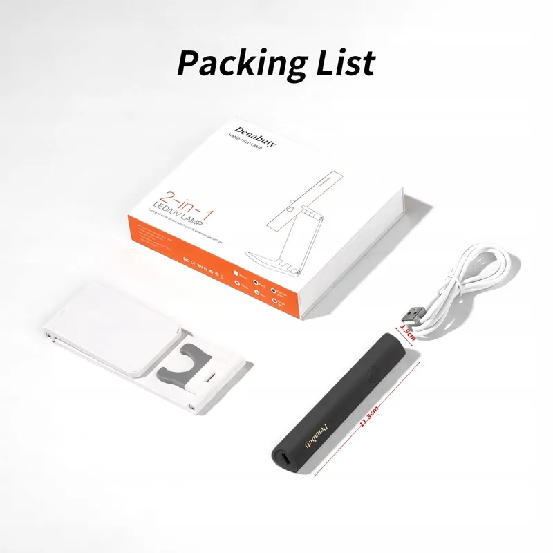 DENABUTY Mini UV LED Nagellamp Draagbaar Zwart — foto 6