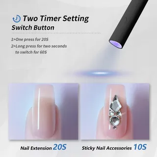 DENABUTY Mini UV LED Nagellamp Draagbaar Zwart — miniatuur 2