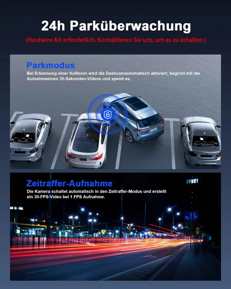 AVYLET Dashcam 4K 1080P Voor Achter WiFi GPS Nachtzicht 170° 150° — foto 6