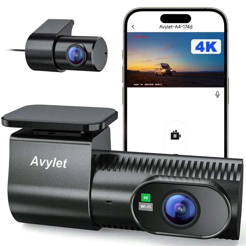 AVYLET Dashcam 4K 1080P Voor Achter WiFi GPS Nachtzicht 170° 150° — foto 1