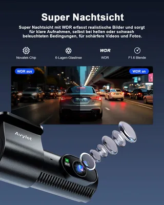 AVYLET Dashcam 4K 1080P Voor Achter WiFi GPS Nachtzicht 170° 150° — miniatuur 7