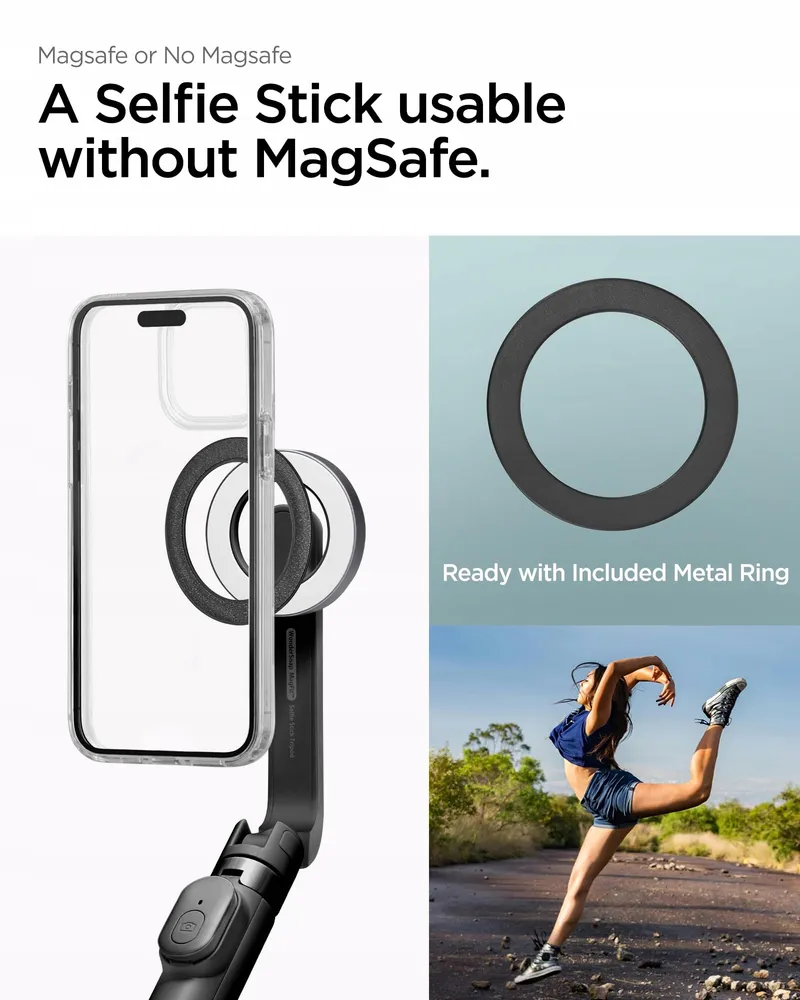SPIGEN MagSafe Selfie Stick Statief Bluetooth iPhone 16 S24 Zwart — foto 2