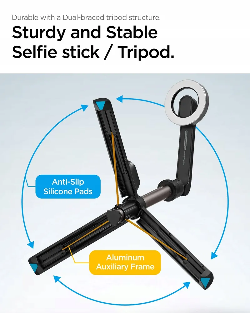 SPIGEN MagSafe Selfie Stick Statief Bluetooth iPhone 16 S24 Zwart — foto 6