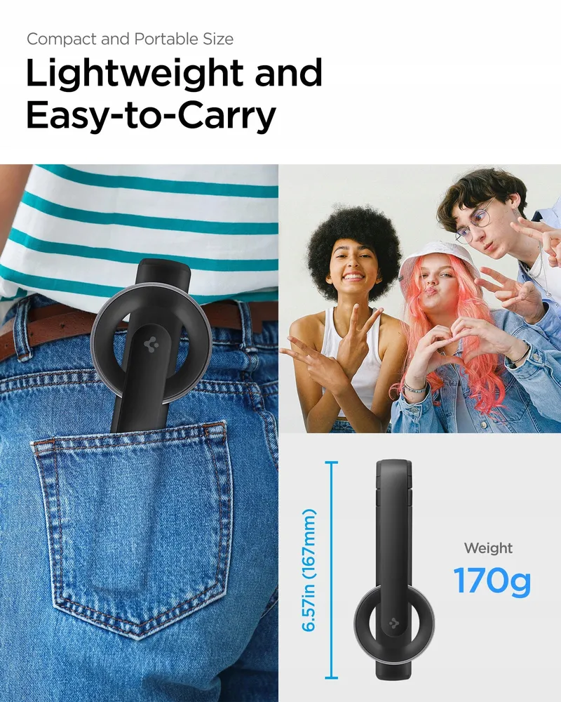 SPIGEN MagSafe Selfie Stick Statief Bluetooth iPhone 16 S24 Zwart — foto 4
