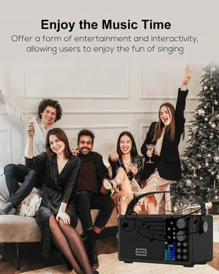 Karaoke Systeem 2 Microfoons Bluetooth Speaker Kinderen Volwassenen — miniatuur 5
