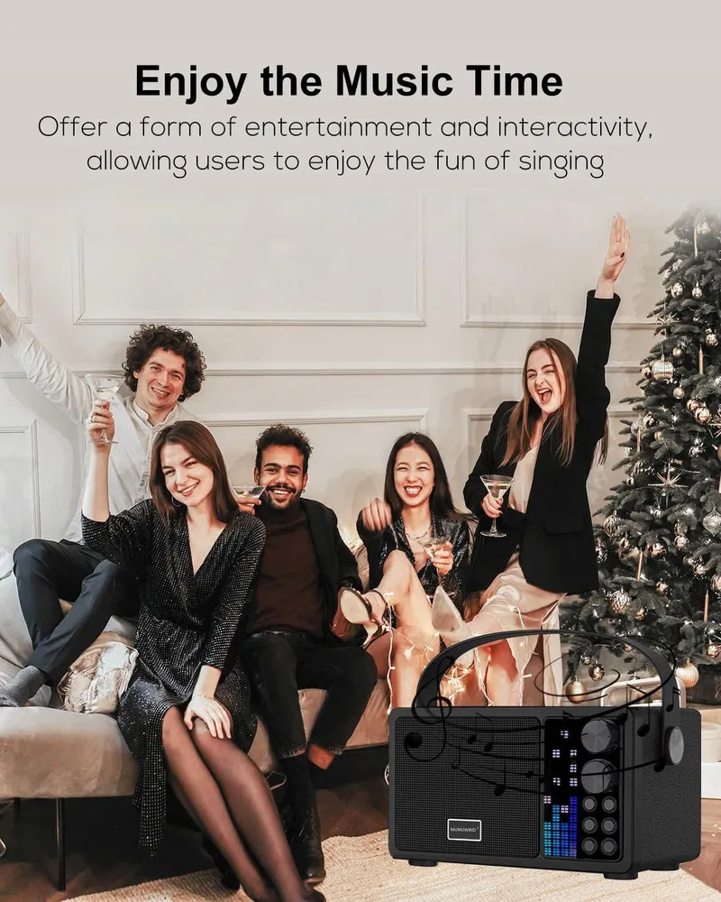 Karaoke Systeem 2 Microfoons Bluetooth Speaker Kinderen Volwassenen — foto 5