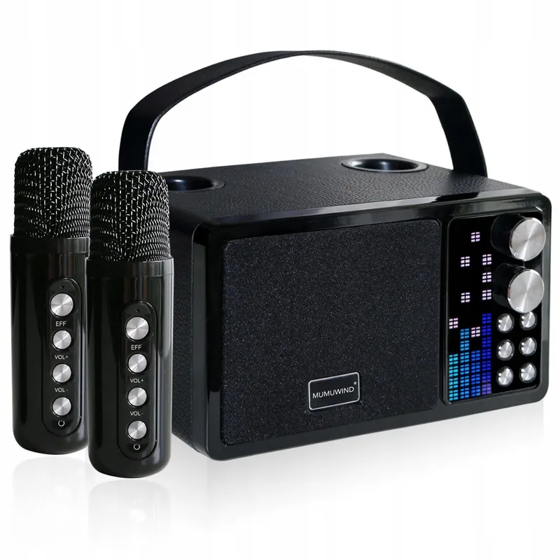 Karaoke Systeem 2 Microfoons Bluetooth Speaker Kinderen Volwassenen — foto 7
