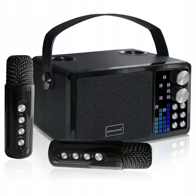Karaoke Systeem 2 Microfoons Bluetooth Speaker Kinderen Volwassenen — foto 1