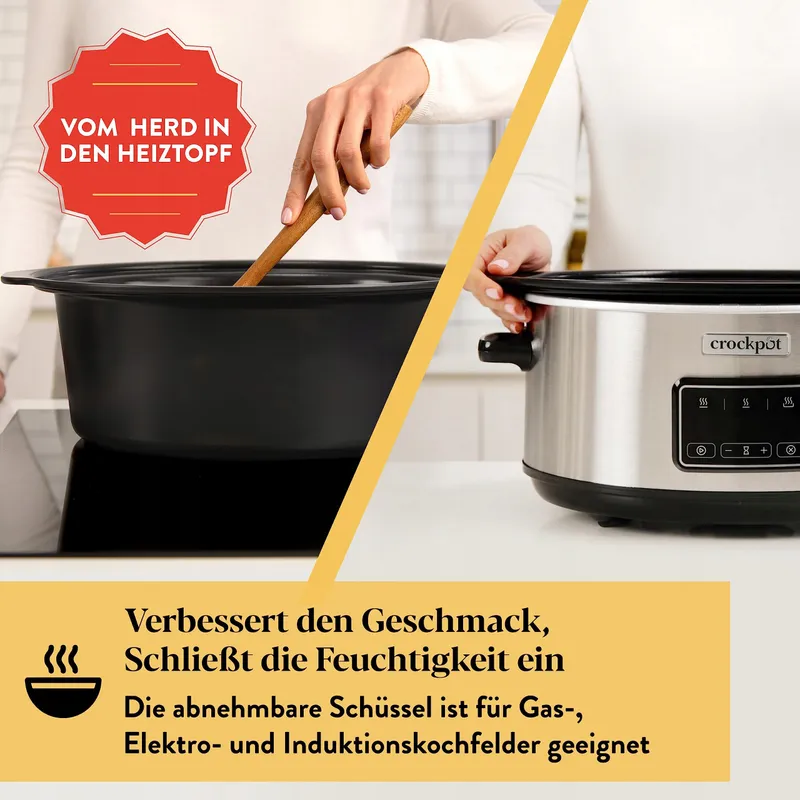 CROCKPOT Sizzle & Stew CSC111X Slowcooker 3,5L Inductie — foto 2