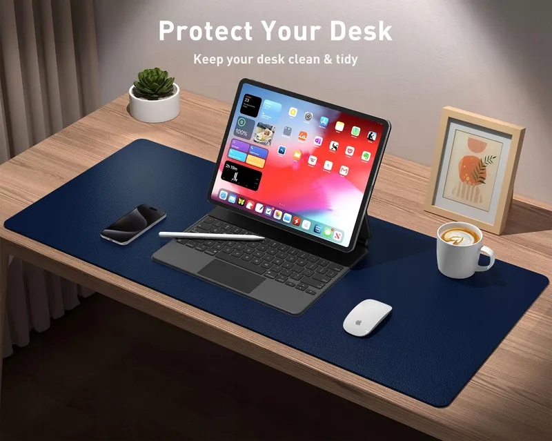AOTHIA Multifunctionele Bureau-onderlegger Leer Antislip 91x43cm — foto 7
