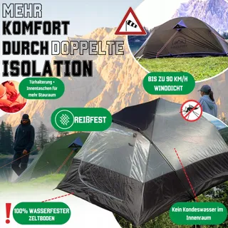 GOALPINE ESKAPADE II Tent 2 Personen Waterdicht 4000mm Licht — miniatuur 5
