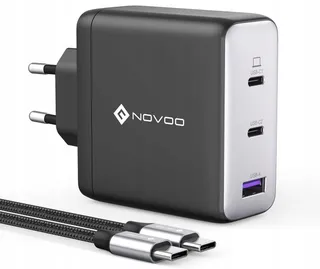 NOVOO 120W USB C Oplader GaN III 3-Poorts Snellader MacBook iPhone — miniatuur 1
