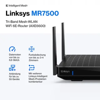 LINKSYS Hydra Pro 6E Router Tri-Band WiFi 6E 6,6Gbps 250m² — miniatuur 2