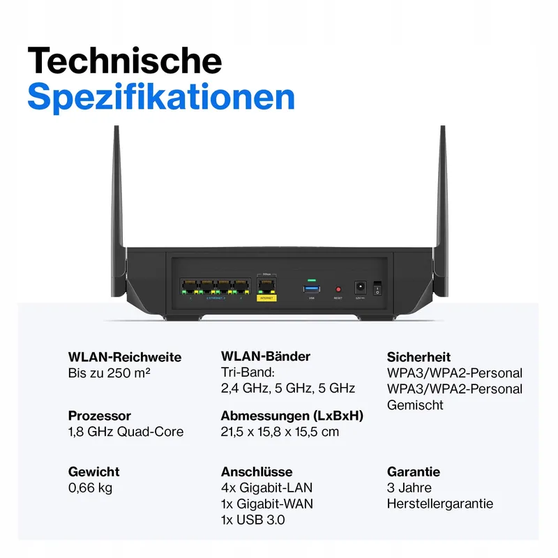 LINKSYS Hydra Pro 6E Router Tri-Band WiFi 6E 6,6Gbps 250m² — foto 6