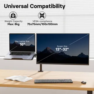 REDBAT Monitorhouder met Laptoplade 13-32 Inch VESA — miniatuur 3
