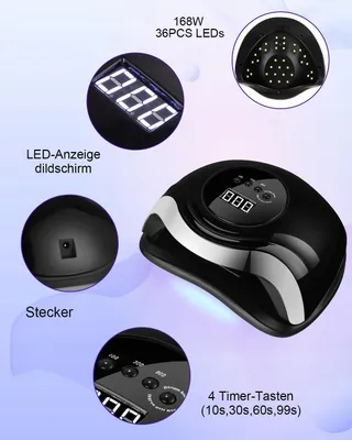 AOKYOM UV LED Nagellamp 168W Professioneel Sensor LCD Timer — miniatuur 7
