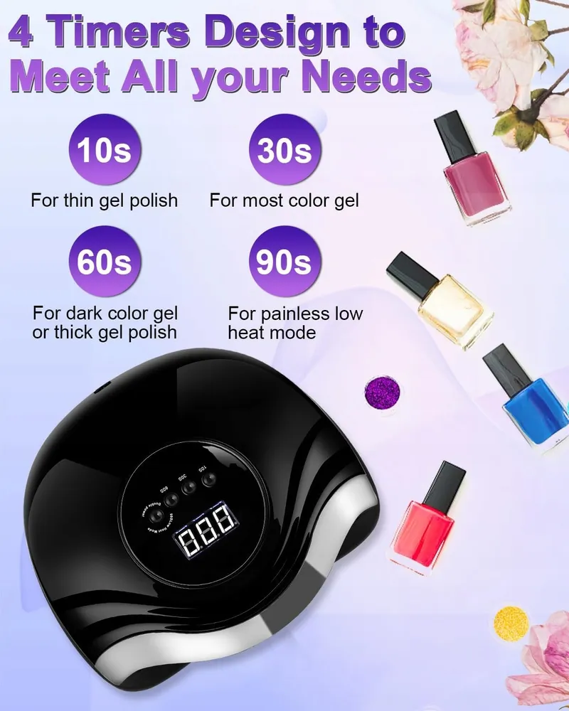 AOKYOM UV LED Nagellamp 168W Professioneel Sensor LCD Timer — foto 8