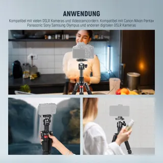 NEEWER Mini Camerastatief 360° Kop Aluminium 50cm DSLR Camcorder — miniatuur 8