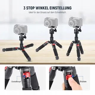 NEEWER Mini Camerastatief 360° Kop Aluminium 50cm DSLR Camcorder — miniatuur 5