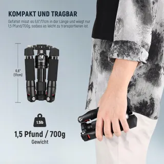 NEEWER Mini Camerastatief 360° Kop Aluminium 50cm DSLR Camcorder — miniatuur 7