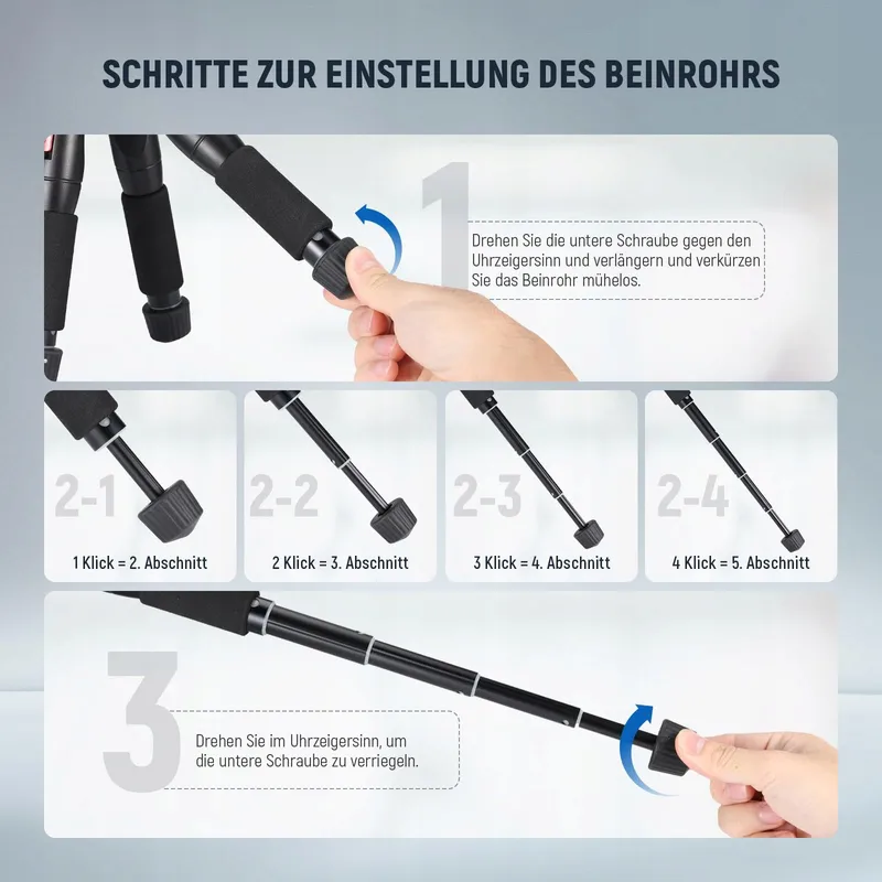 NEEWER Mini Camerastatief 360° Kop Aluminium 50cm DSLR Camcorder — foto 4